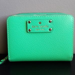 Kate Spade small wallet.  Color sea foam green.